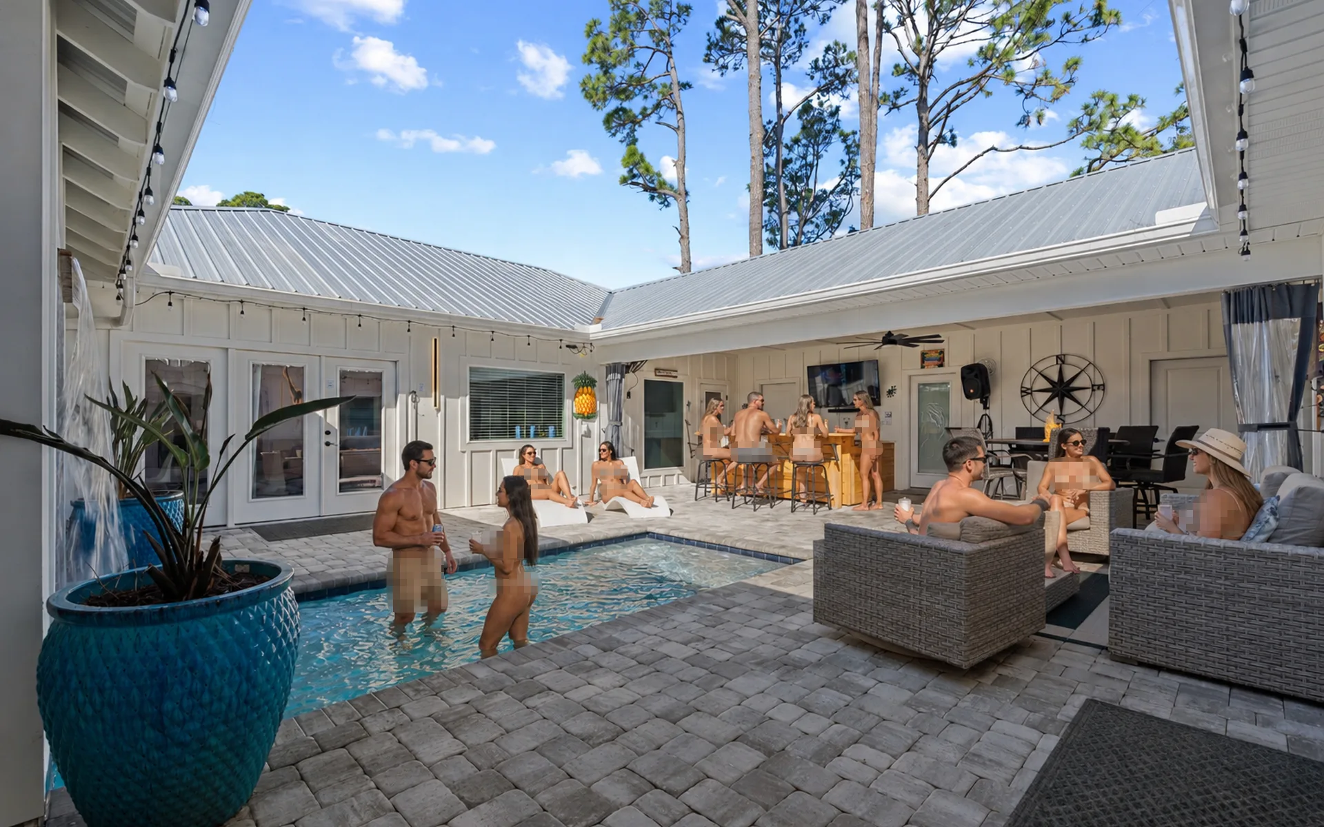 Secret Sights Villa One — This private adults-only villa gives up to 6 guests a relaxed clothing-optional retreat with comfortable interiors and easy access to shared resort-style amenities.